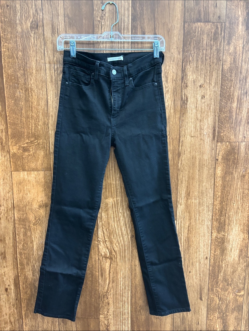 Levi's Black High-Rise Straight Jeans